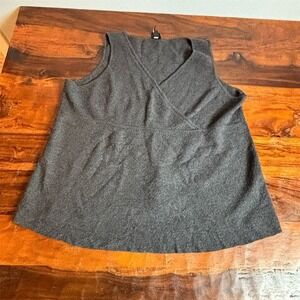 Eileen Fisher Women's 1X Gray Wool Sleeveless Tank Top Casual